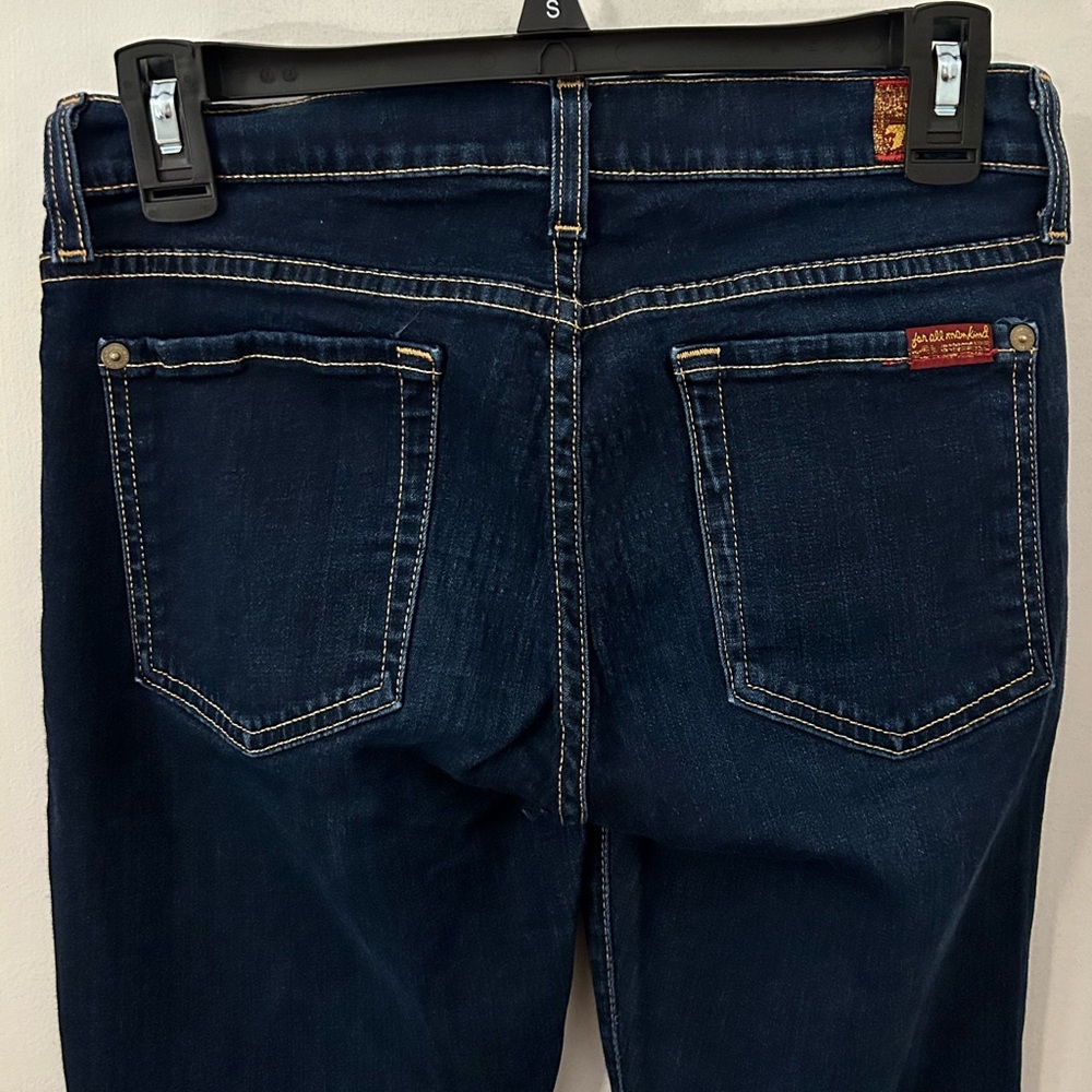 7 For All Mankind Womens 27 The Skinny Jeans Blue Denim Stretch